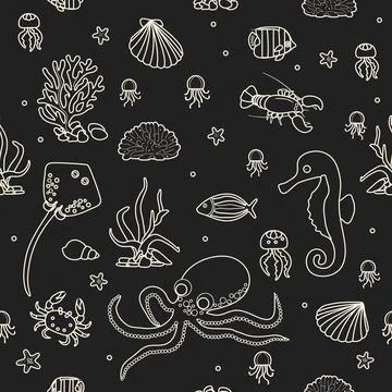 Pattern Underwater Seabed Ocean Sea Marine habitat Illustrazione stock