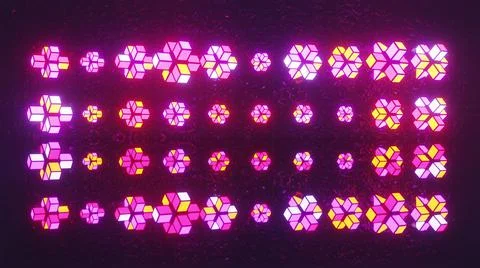 Pattern of uneven geometric shapes 4K UHD 3D illustration Stock Illustration