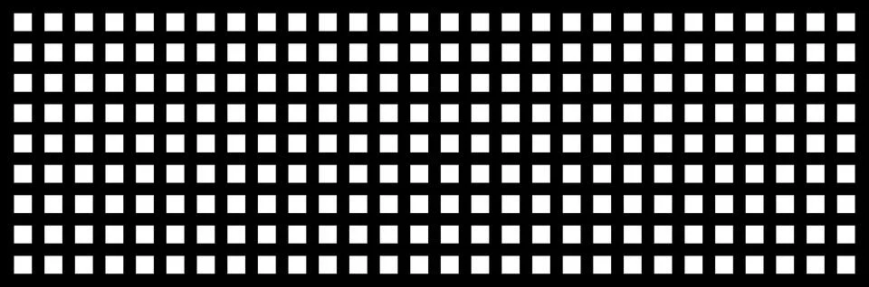 Pattern of uniform white squares on black background, graphic illustration Stock Illustration