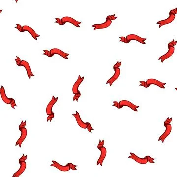 Pattern unity red ribbon retro cartoon vector Stock Illustration