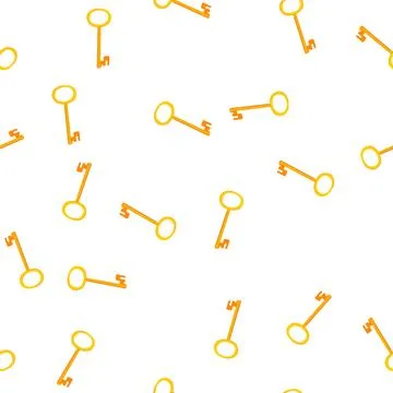 Pattern unlock golden key cartoon vector Stock Illustration