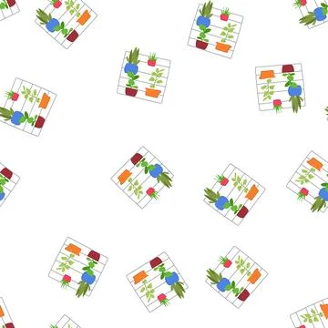 Pattern urban indoor vertical garden cartoon vector Stock Illustration