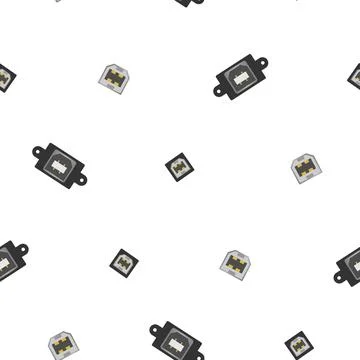 Pattern of USB type B. USB type B sockets - dad and mom. On a white background Stock Illustration