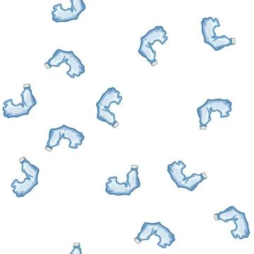 Pattern used crumpled plastic bottle cartoon vector イラスト素材