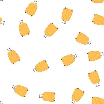 Pattern vacation luggage suitcase cartoon vector Stock Illustration