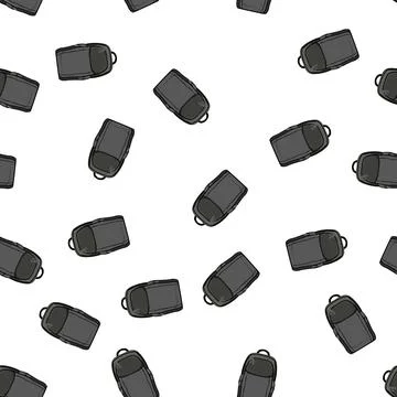 Pattern vacation photo camera backpack cartoon vector Illustrazione stock