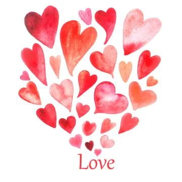 The pattern of valentine hearts Stock Illustration