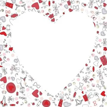 Pattern with valentine hearts, sketch drawing for your design Pattern with... Stock Photos