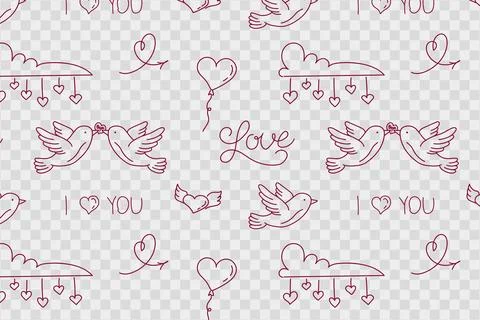 Pattern Valentine's day hand drawn Stock Illustration