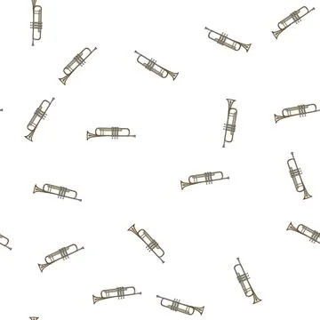 Pattern valves trumpet cartoon vector Stock Illustration