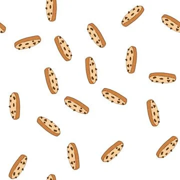 Pattern vanilla biscuit cookie cartoon vector Illustrazione stock