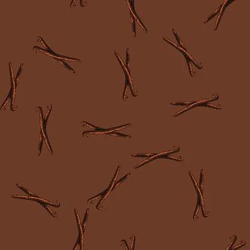Pattern vanilla stick sketch hand drawn Stock Illustration