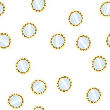 Pattern vanity makeup mirror frame cartoon vector Illustrazione stock