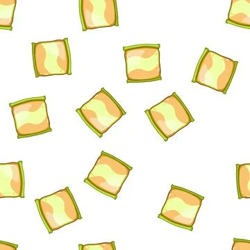 Pattern variety snack pack cartoon vector Stock Illustration