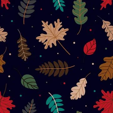 Pattern of various autumn leaves. vector illustration Stockillustratie