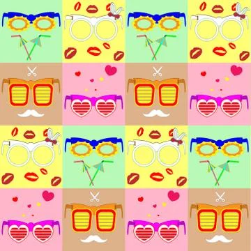 Pattern various fashionable glasses Stock Illustration