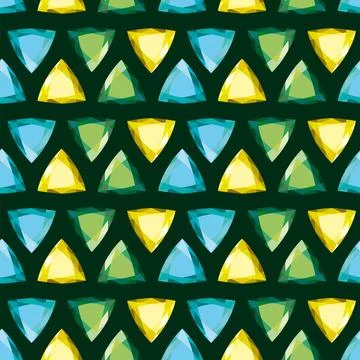 Pattern with various triangular gemstones. 스톡 일러스트