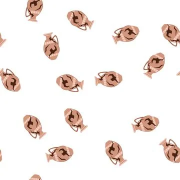 Pattern vase broken antique pot cartoon vector Stock Illustration