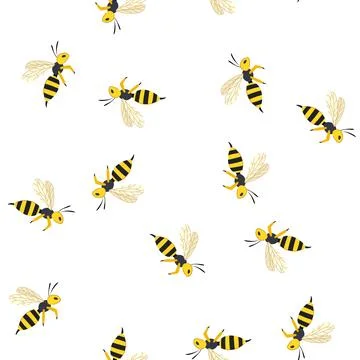 Pattern vault wasp cartoon vector Stock Illustration