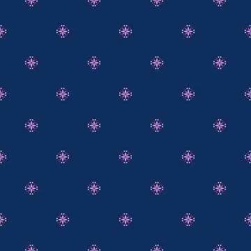 Pattern Vector. Blue and pink background with purple abstract flowers Stock Illustration