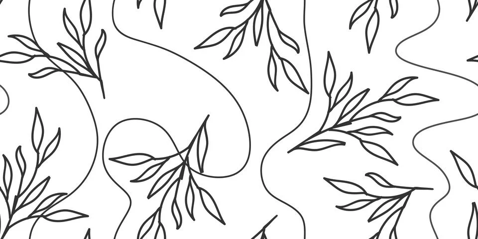 A pattern of vector plant elements of laurels, leaves, flowers, branches. Sui イラスト素材