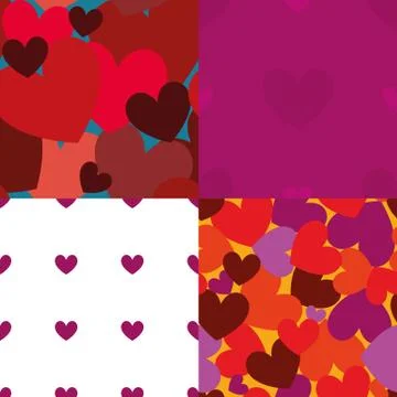 Pattern Vector Seamless Hearts Background Stock Illustration