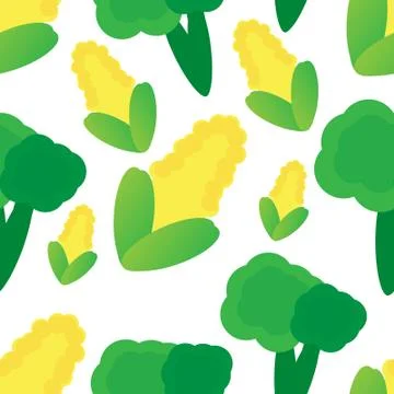 Pattern vegetable corn and brocoli vektor design Stock Illustration