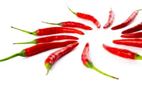 Pattern vegetable red hot chili pepper ornament circle background base Stock Photos