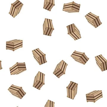 Pattern vegetable wooden crate cartoon vector Stock Illustration