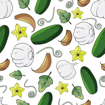 Pattern with vegetables Stock Illustration
