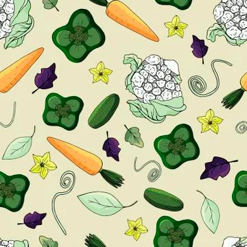 Pattern with vegetables Illustrazione stock