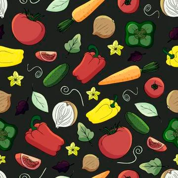 Pattern with vegetables Stock Illustration