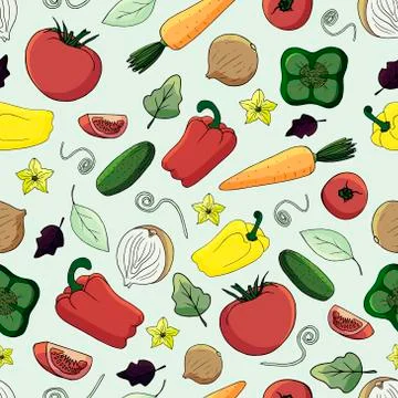 Pattern with vegetables Stock Illustration