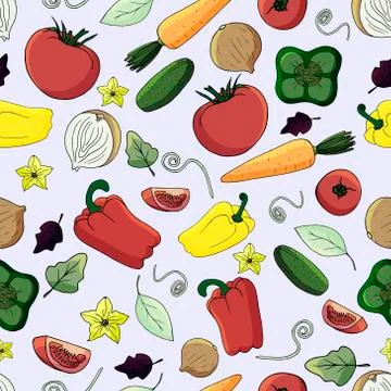 Pattern with vegetables Stock Illustration