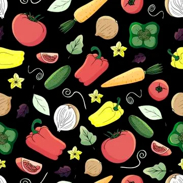 Pattern with vegetables Stock Illustration