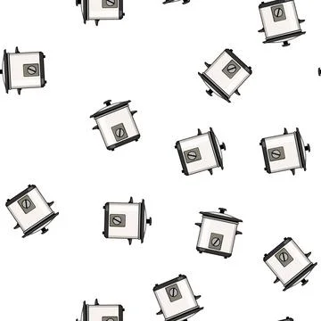 Pattern vegetarian slow cooker cartoon vector Stock Illustration