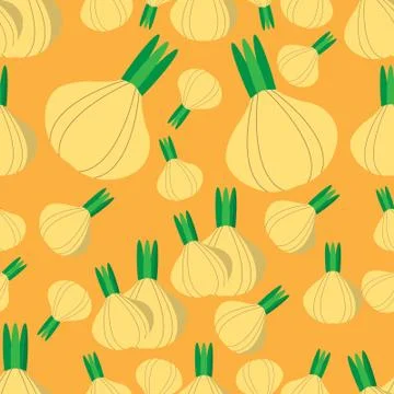 Pattern vegtable garlic vektor design Illustrazione stock