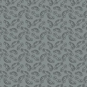 Pattern of vehicle transportation in grey blue background. Stock-Illustration