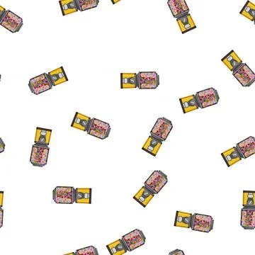 Pattern vending bubblegum machine cartoon vector Illustrazione stock