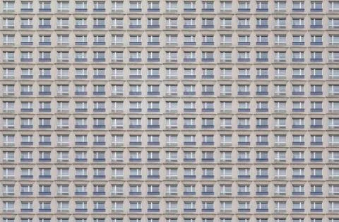 Pattern version, platternbau, window facade of an old GDR building Stock Photos