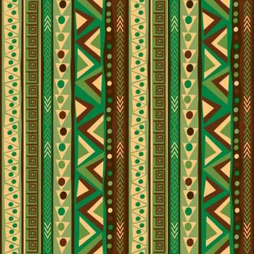 Pattern with vertical ethnic motifs Stock Illustration