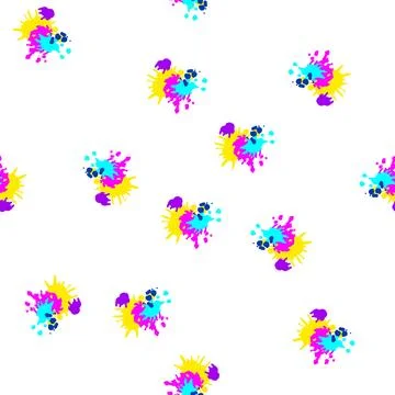 Pattern vibrant paint splatters cartoon vector Illustrazione stock