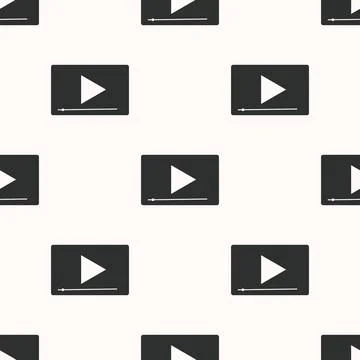 A pattern of video and play icons on a light background Illustrazione stock