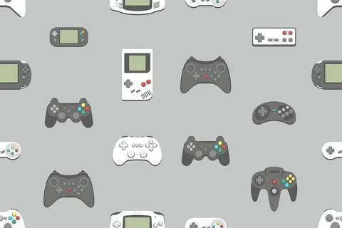 Pattern with Video games joystick Stock Illustration