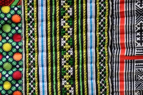 Pattern of Vietnamese silk scarf Stock Photos
