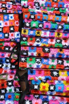 Pattern of Vietnamese silk scarf Stock Photos