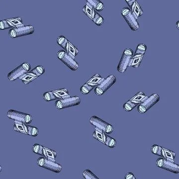Pattern view binoculars sketch hand drawn Stock Illustration