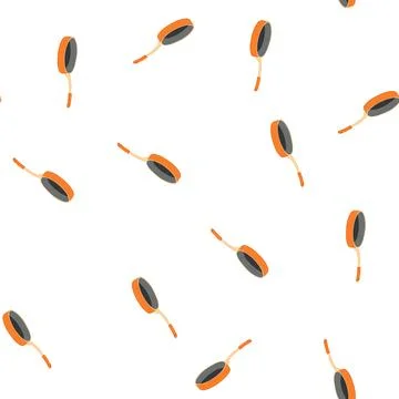 Pattern view frying pan cartoon vector Stock Illustration