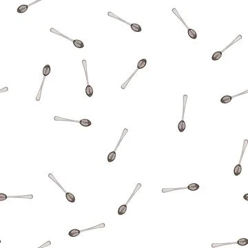 Pattern view spoon cartoon vector Stock Illustration