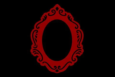 Pattern of vignettes made in red, isolate on a black background Stock Illustration